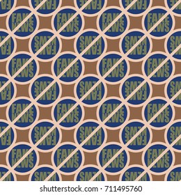 Conceptual seamless pattern with logo fake news. Global problems of humanity.