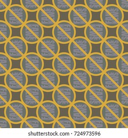 Conceptual seamless pattern with logo fake news. Global problems of humanity.