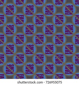 Conceptual seamless pattern with logo fake news. Global problems of humanity.