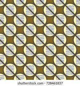 Conceptual seamless pattern with logo fake news. Global problems of humanity.