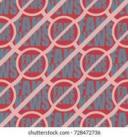 Conceptual seamless pattern with logo fake news. Global problems of humanity.