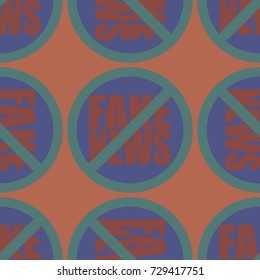 Conceptual seamless pattern with logo fake news. Global problems of humanity.