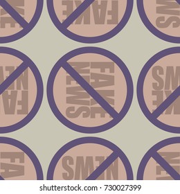Conceptual seamless pattern with logo fake news. Global problems of humanity.