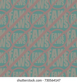 Conceptual seamless pattern with logo fake news. Global problems of humanity.