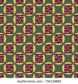 Conceptual seamless pattern with logo fake news. Global problems of humanity.