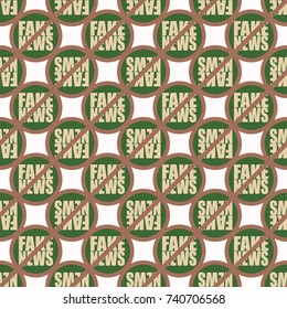 Conceptual seamless pattern with logo fake news. Global problems of humanity.