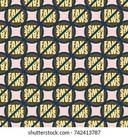 Conceptual seamless pattern with logo fake news. Global problems of humanity.