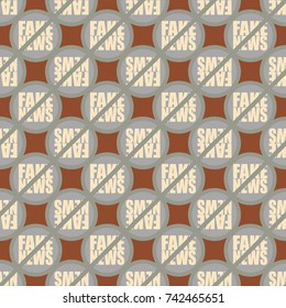 Conceptual seamless pattern with logo fake news. Global problems of humanity.