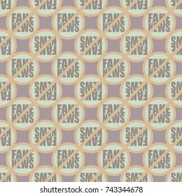 Conceptual seamless pattern with logo fake news. Global problems of humanity.