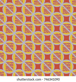 Conceptual seamless pattern with logo fake news. Global problems of humanity.