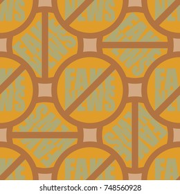 Conceptual seamless pattern with logo fake news. Global problems of humanity.