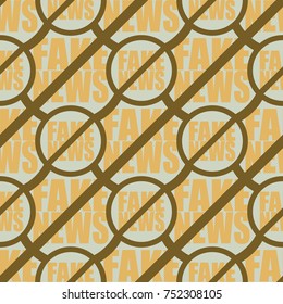 Conceptual seamless pattern with logo fake news. Global problems of humanity.