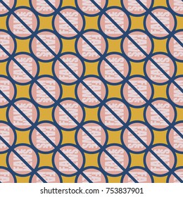 Conceptual seamless pattern with logo fake news. Global problems of humanity.
