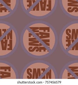 Conceptual seamless pattern with logo fake news. Global problems of humanity.