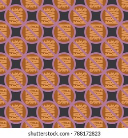 Conceptual seamless pattern with logo fake news. Global problems of humanity.