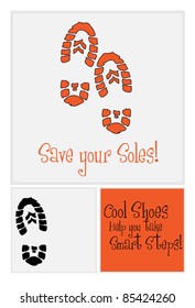Conceptual shoe prints