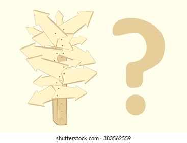 Conceptual sign with a question mark