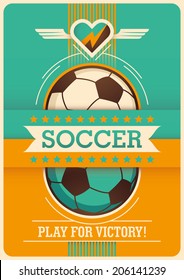 Conceptual soccer poster design. Vector illustration.
