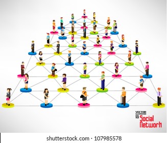 conceptual social networking with people icon vector design