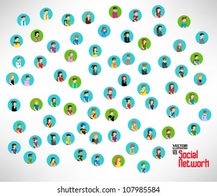 conceptual social networking with people icon vector design