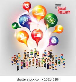 conceptual social networking and people icon vector design