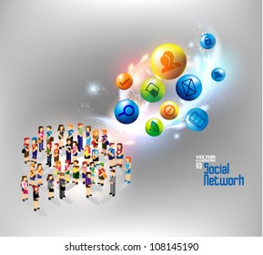 conceptual social networking and people icon vector design