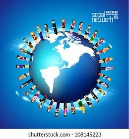 conceptual social networking and people icon vector design