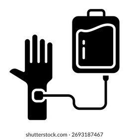 Icono conceptual del diseño sólido de la donación de sangre 