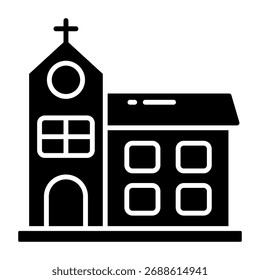 Icono conceptual del diseño sólido de la iglesia 