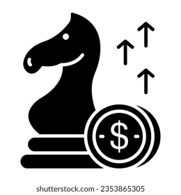 Conceptual solid design icon of financial strategy 