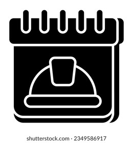 Conceptual solid design icon of labor day reminder
