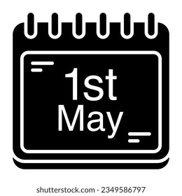 Conceptual solid design icon of labour day reminder