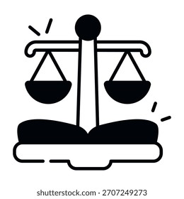 Icono de diseño sólido conceptual del libro de leyes