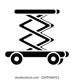 Conceptual solid design icon of scissors lift