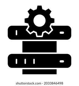Conceptual solid design icon of server setting