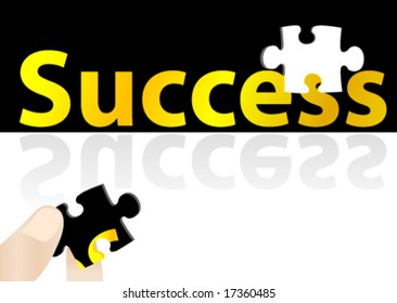 Conceptual success background with puzzle piece