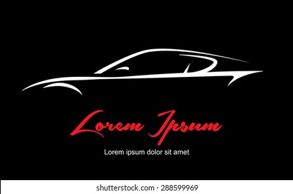 Concept supercar silhouette Vektorillustration