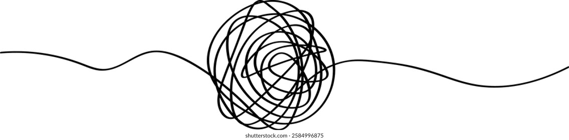 Conceptual Tangled Line Scribble Design Element Vector
