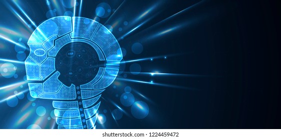 Conceptual technology illustration of artificial intelligence. Abstract futuristic background