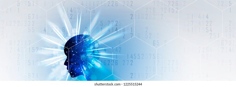 Conceptual technology illustration of artificial intelligence. Abstract futuristic background