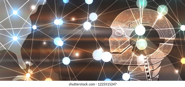 Conceptual technology illustration of artificial intelligence. Abstract futuristic background