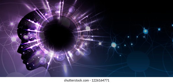 Conceptual technology illustration of artificial intelligence. Abstract futuristic background