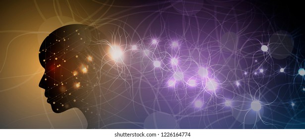 Conceptual technology illustration of artificial intelligence. Abstract futuristic background