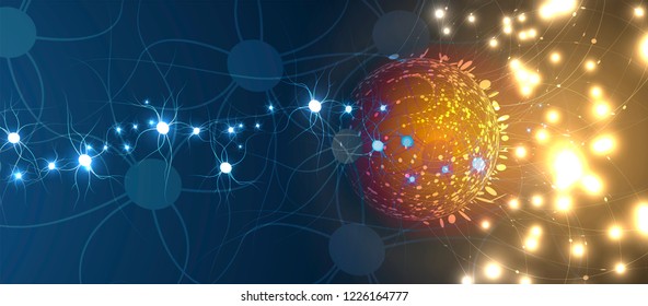 Conceptual technology illustration of artificial intelligence. Abstract futuristic background