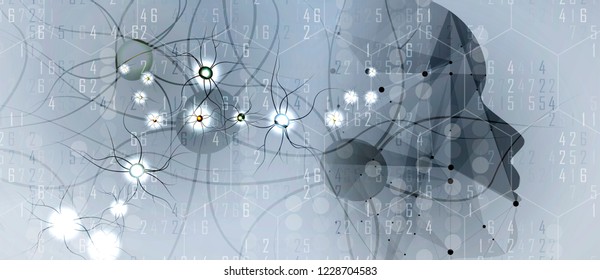 Conceptual technology illustration of artificial intelligence. Abstract futuristic background