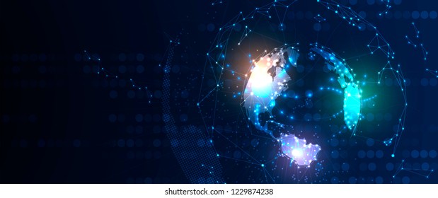 Conceptual technology illustration of artificial intelligence. Abstract futuristic background