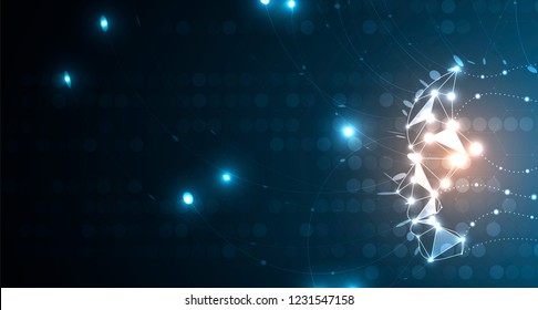 Conceptual technology illustration of artificial intelligence. Abstract futuristic background