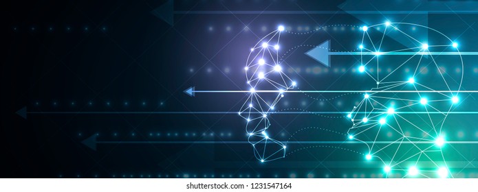 Conceptual technology illustration of artificial intelligence. Abstract futuristic background