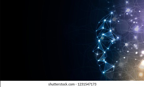 Conceptual technology illustration of artificial intelligence. Abstract futuristic background