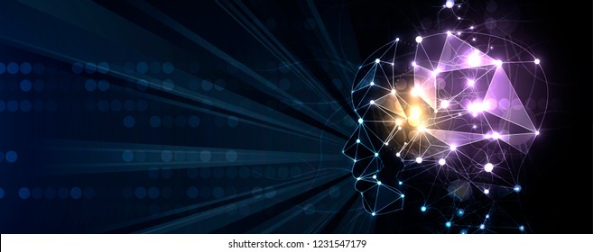 Conceptual technology illustration of artificial intelligence. Abstract futuristic background